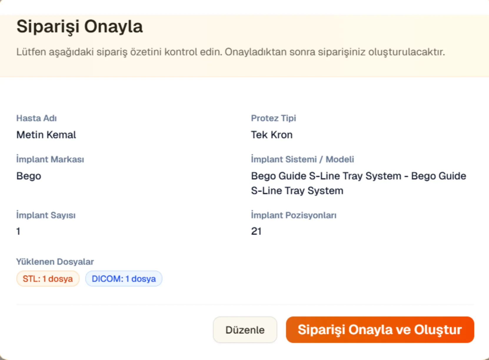 Sipariş Özeti ve Onay